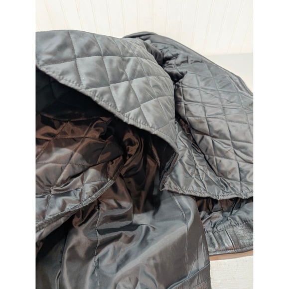 Vintage Allstate Leather Black Biker Motorcycle Jacket Men's 52 Liner Zip Heavy - Picture 4 of 13